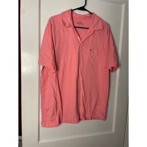Vineyard Vines Mens Polo Shirt Coral Pink Short Sleeve Casual Top‎